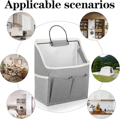 Wall Hanging Storage Bag Cotton Linen Hanging Storage Basket