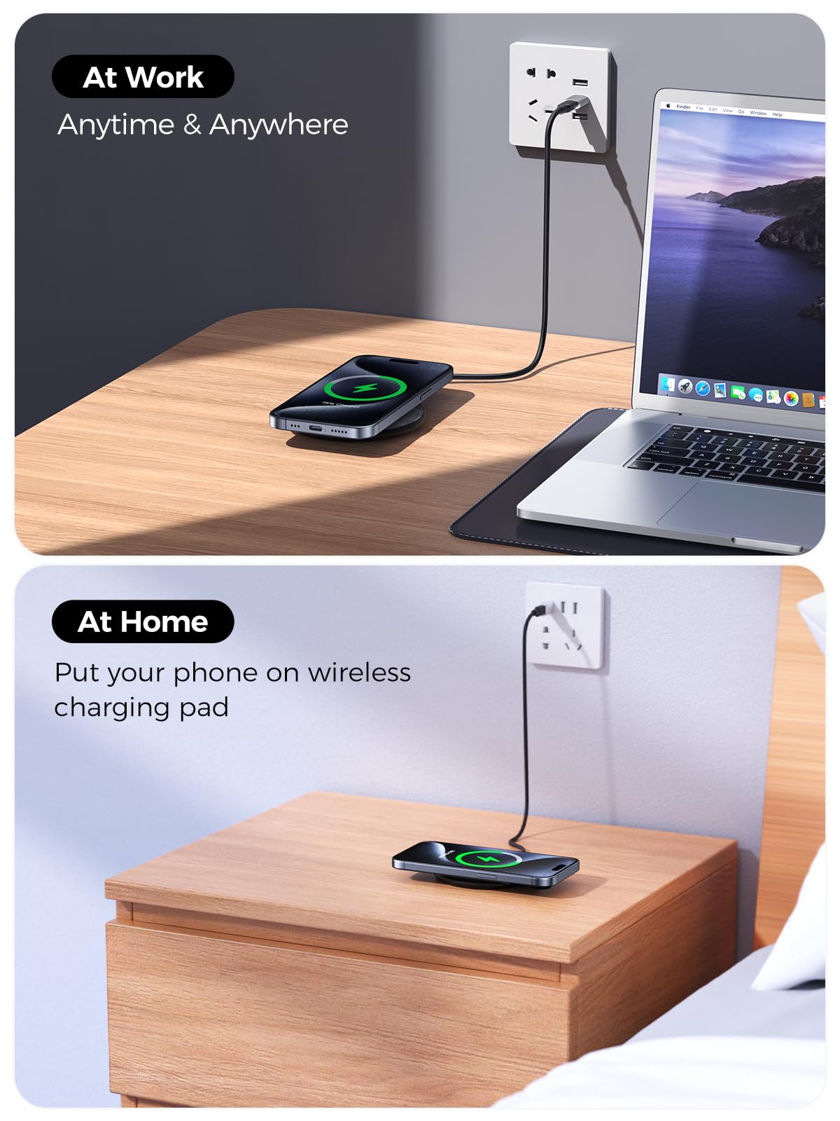 NewQ Wireless Charger, 15W Max Wireless Charging Pad for iPhone 15 14 13 12 11 X 8 Mini/SE/Pro/Max/Plus, Samsung Galaxy S23/S22/S21/S20/S10/S9/S8/S7/Note20/10/9/8, Air Pods/Pro/Galaxy Buds/+, 1 Pack