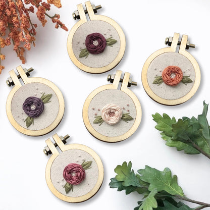ZOCONE 40 Packs Mini Embroidery Hoops, Small Ring Tiny Embroidery Hoops, Round Wood Hoops for DIY Pendant Embroidery Necklace Jewelry Pendant and Keychain