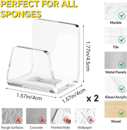 NiHome Clear Acrylic Kitchen Sink Sponge Holders 2PCS