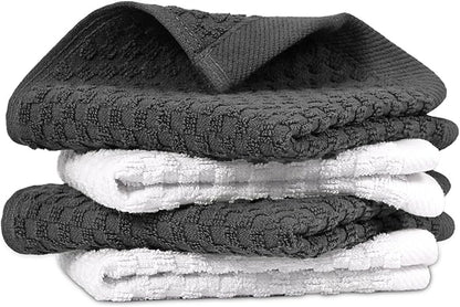 Infinitee Xclusives Premium Dish Cloth 100% Cotton 12 x 12 Inches |Pack of 4|