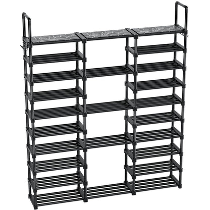 Mavivegue 10 Tiers Shoe Rack Tall Shoe Organizer Shoe Storage 55-65 Pairs Vertical Shoe Shelf Large Shoe Rack Organizer Stackable Shoe Racks for Entryway, Closet, Garage, Bedroom,Cloakroom -Black