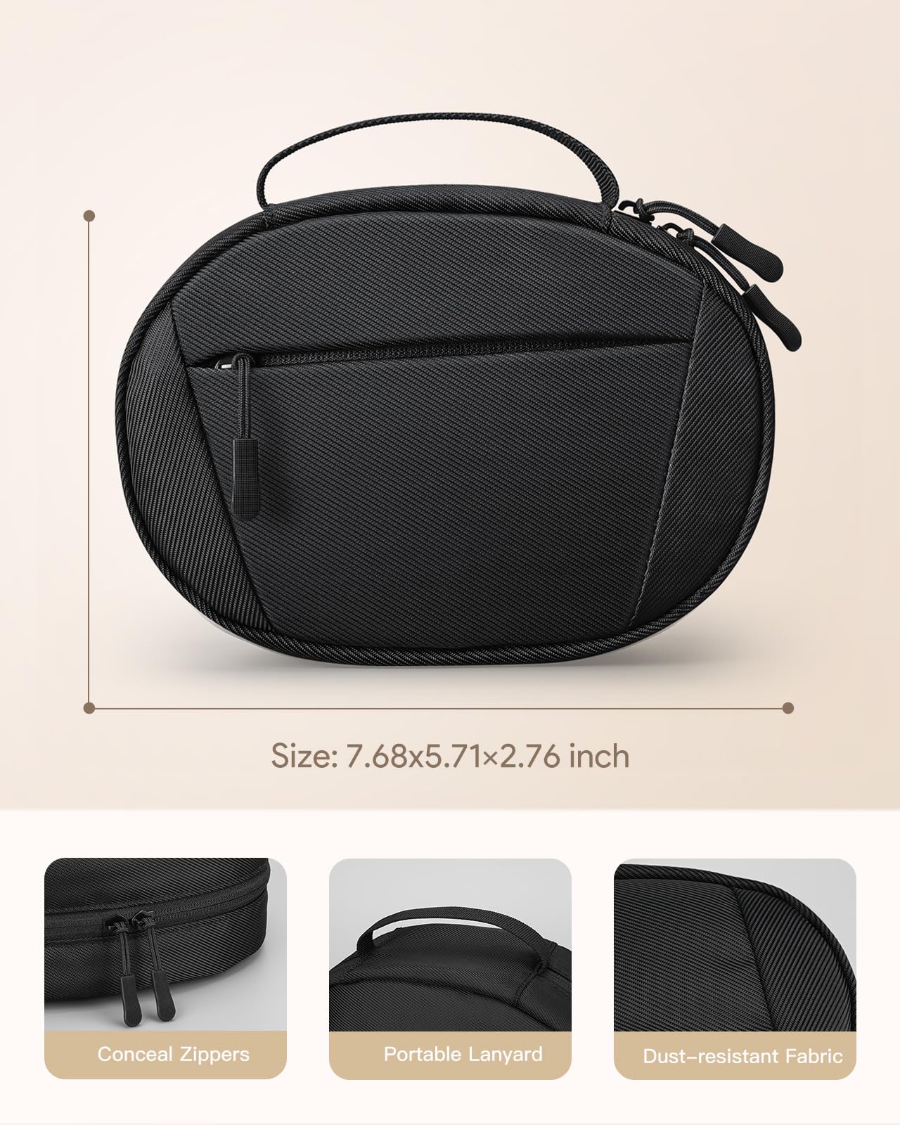 Soft Case for Beats Studio Pro/Sony WH-1000XM4/ Sony WH-XB910N/ Beats Studio3 Headphone, Soft Shell Travel Protective Carrying Cover Storage Bag, Black