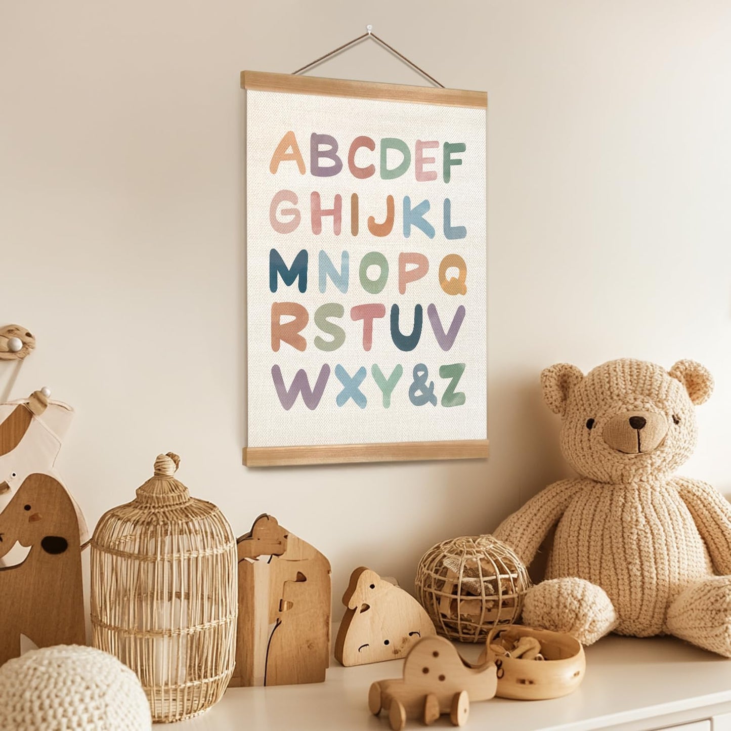 ZTGDA Alphabet Numbers Posters Set of 2, Alphabet Numbers Wall Art Poster, ABC Banner Poster, Number Banner Wall Hanging Decor for Toddler Room Playroom Nursery Wall Classroom Decor (12x16inch 123)
