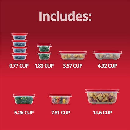 Rubbermaid EasyStore Rectangle and Square Containers, 22-Piece Set, Food