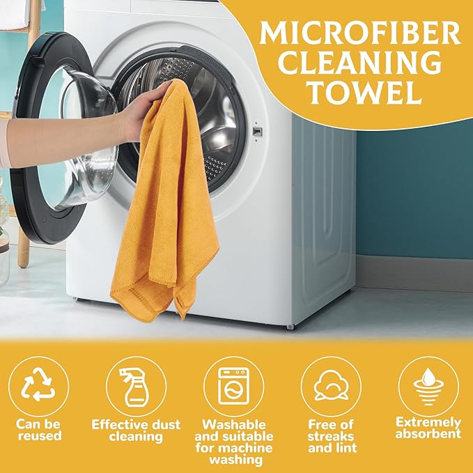 6 Pcs Extra Large Microfiber Cleaning Cloth Reusable Microfiber Towels Thick