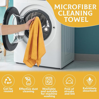 6 Pcs Extra Large Microfiber Cleaning Cloth Reusable Microfiber Towels Thick