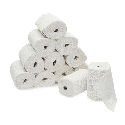 Bright Creations Plaster Cloth Rolls - Plaster of Paris Bandages & Gauze for Sculpting, Belly Casting, Paper Mache & Art - 4 in x 15 Ft Each, Pack of 12