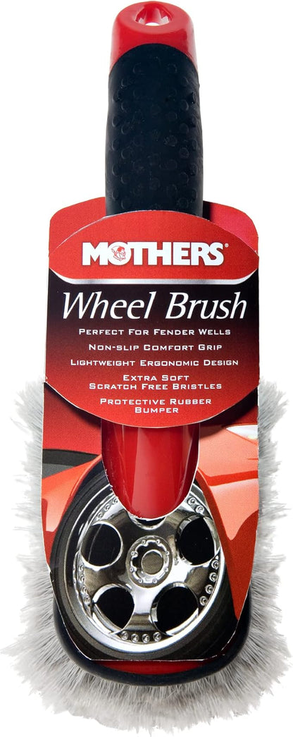 Mothers Car Wash Brush, Wheel and Fender Brush, Short Handle Tire Cleaner