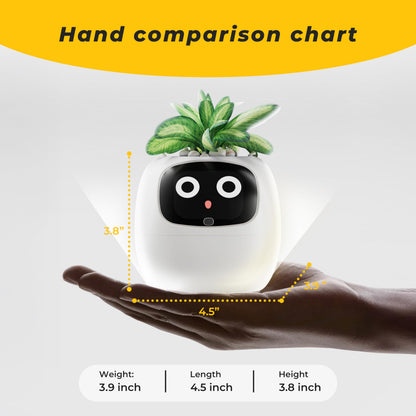 PLANTSIO Smart pet Planter Robot Guidance on Plant Care with Emojis, Adorable Plant Companion with Rich Gesture Interaction, Neat Desk Setup Gift (Green)
