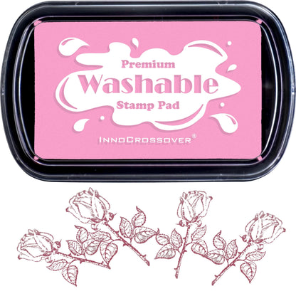 Washable Ink Pad, Best Stamps for Kids, Kids Crafts, Paw Print Kit, Baby Footprint Kit, Stamp Pads on Scrapbooking, Fingerprint Ink Pad, Easy to Wash Off Skin| Large | Safe Non-Toxic (Plum Bossom)