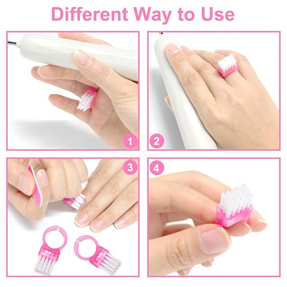 Nail Brush Rings SHEERBLISS Mini Nail Brushes 20pcs Hand Fingernail Brush