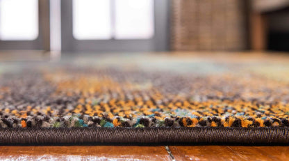 Unique Loom Jardin Collection Colorful, Vibrant, Abstract Watercolor Area Rug (9' 0 x 12' 0 Rectangular, Multi/ Orange)