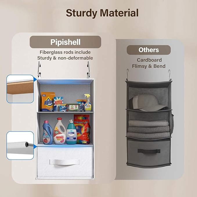 Pipishell 6-Shelf Hanging Closet Organizer