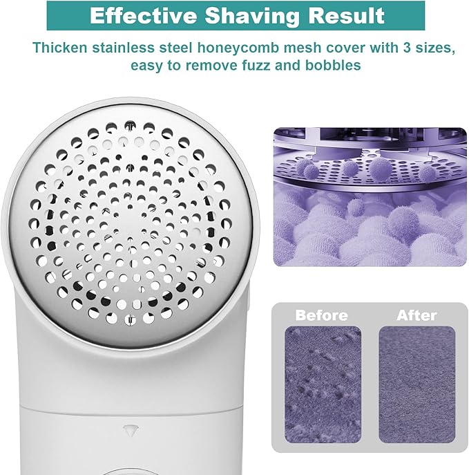 Fabric Shaver, Electric Lint Remover, USB Rechargeable Sweater Shaver, Cordless