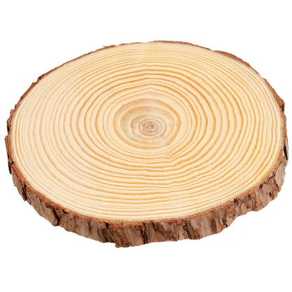MUKCHAP 10 Pcs 6.3-7 Inch Natural Pine Wood Slices, 0.6 Inch Thick Unfinished Wood Discs for Festival Ornaments, Wedding Decoration, DIY Craft