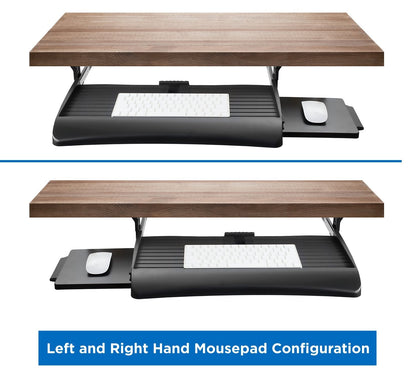 Mount-It! Keyboard Tray Under Desk with Adjustable Mouse Platform – Easy-Glide Sliding Drawer Under Desk Slide Out – Ergonomic Under Key Board Shelf for Office, Gaming, and Workstations
