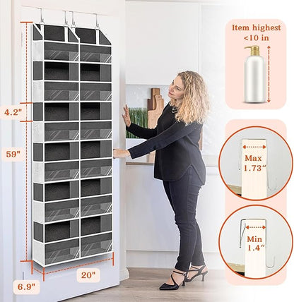 Over the Door Organizer 6 Tiers, Extra Large Behind Door Storage of 12