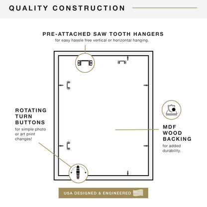 MCS Studio Gallery 18x24 Poster Frame Walnut Woodgrain Engineered Wood, Vertical & Horizontal Wall Hanging Large Picture Frame for Photos, Posters & Art Prints (1-Pack)