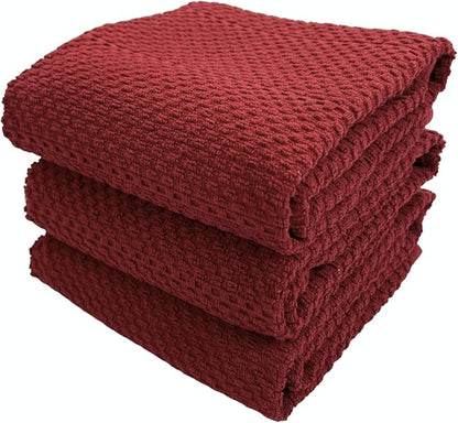 Maroon Dark Red Brick Red Kitchen Hand Dish Towels: Oversized 28" x 18"
