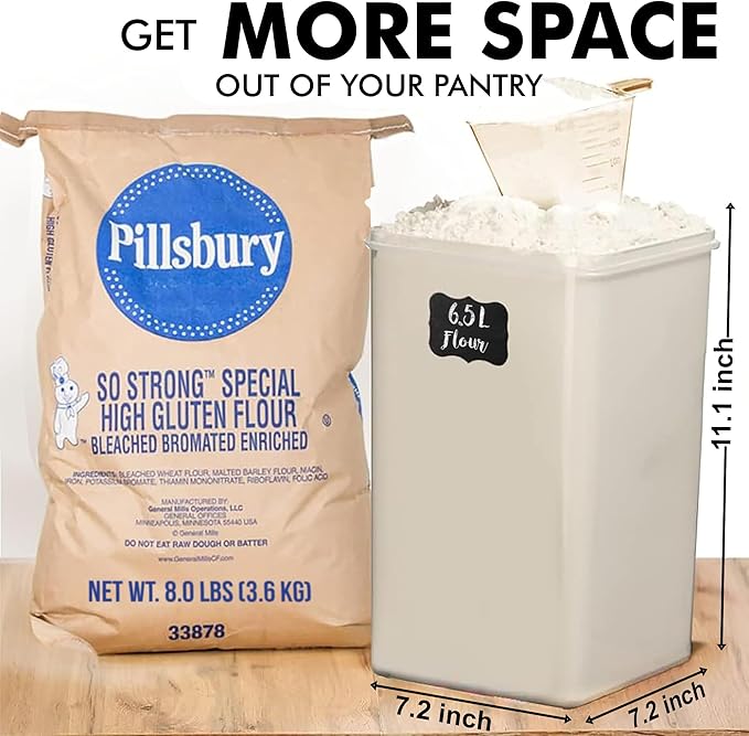 WHITE FEATHER SUPPLIES 2 PC Large Flour Sugar Storage Containers