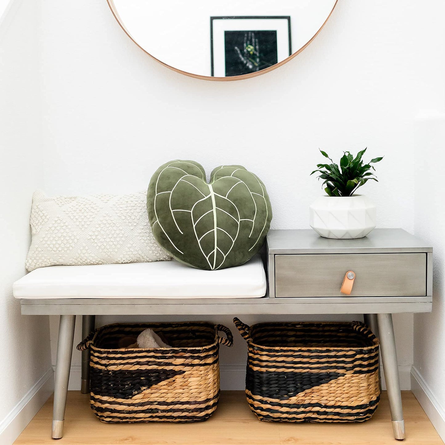 Green Philosophy Co. Monstera Leaf Pillow - Mossy Earth - Large Soft Plant-Shaped Plush Cushion for Couch, Bed, or Reading Nook - Cute & Unique Nature-Inspired Decor Super Soft & Cuddly Throw Pillow