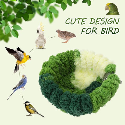 Admaison Bird Nest for Cage,Plush Hanging Bird Bed for Parakeet,Breeding Bird House for Conure,Budgie,Cockatiel,Lovebird,Canary,Finch,Hamster,Small Pets,Warm Nest(Green, L)