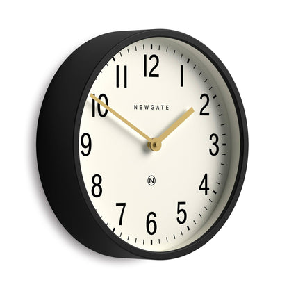 NEWGATE® Master Edwards wall Clock | Mid-Century Style Clock | 12 inch | Deep Metal case in matt Black | Modern Retro Design for Kitchen, Living Room or Office