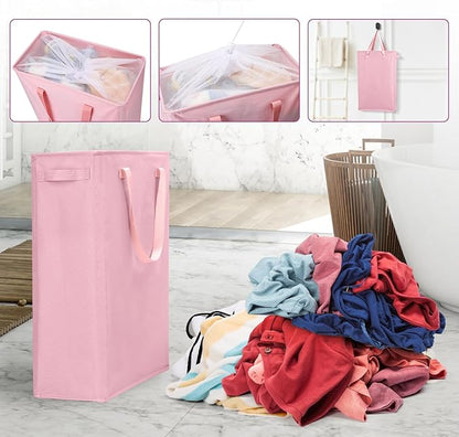 Odonata Slim Laundry Hamper Handles Collapsible Laundry Basket Thin Dirty