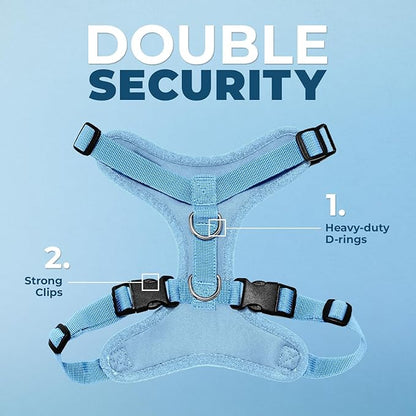 Voyager Step-in Pet Harness - All Weather Mesh, Adjustable Step in Harness for Cats and Dogs by Best Pet Supplies - Baby Blue, XL