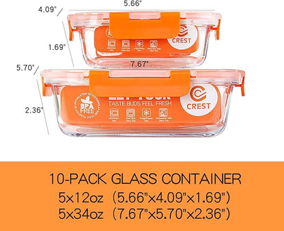 C CREST Glass Food Storage Containers