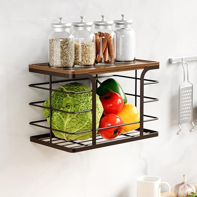 2 Pack Storage Stackable Kitchen Laundry Pantry Organizers, Wall Mount Trash