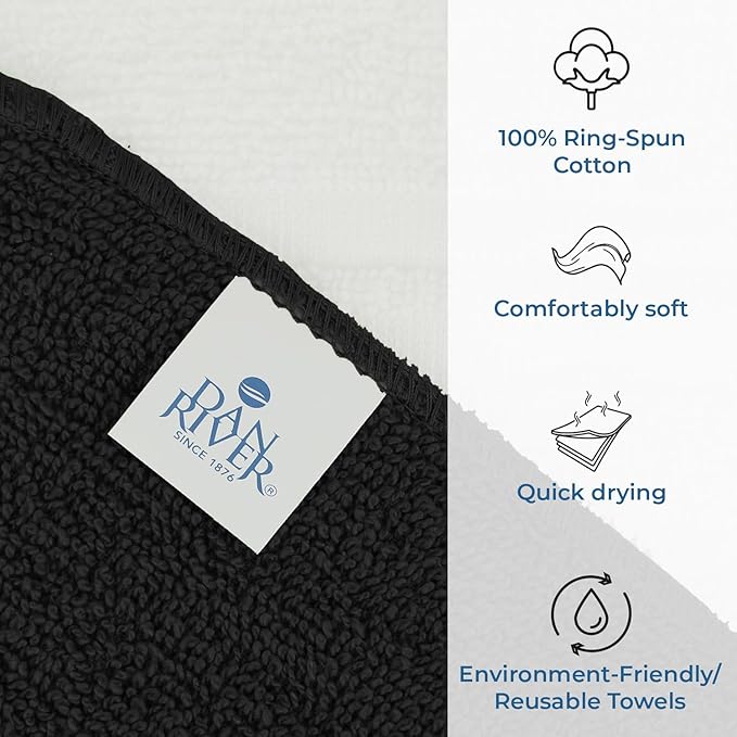 DAN RIVER 100% Cotton Washcloths 20 Pack Premium Quality Face and Body Cloth