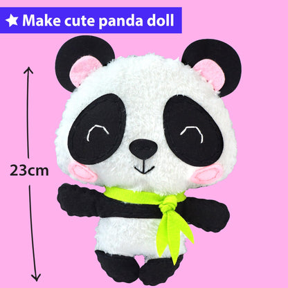 KRAFUN My First Sewing Kit for Kids Ages 6-10 Beginners | Learn to Sew Panda Stuffed Animal | Premium Thick Felt | Craft Gift for Girls & Boys