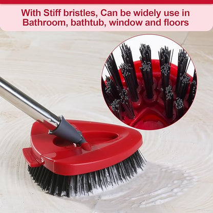 Scrub Brush with Refill Base, Spin Mop Head Scrubber Replacement Compatible