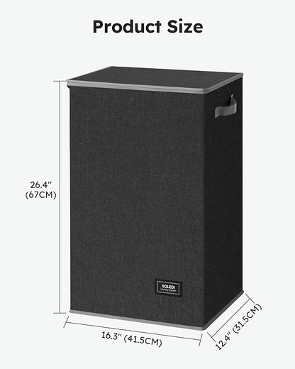 SOLEDI Laundry Hamper with Lid 90L Large & Tall Collapsible Laundry Basket