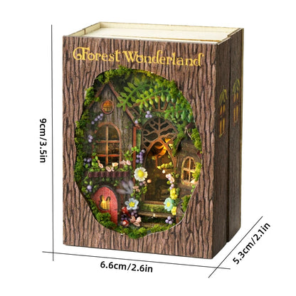 ESTUSR DIY Miniature Dollhouse Kits - Wooden Mini Model House with LED Lights, Tiny Furniture & Accessories – Craft Building Kits for Teens & Adults (Forest Wonderland) – Birthday Valentine's Gift