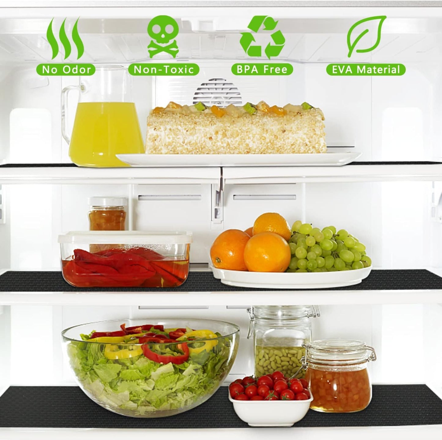 WochiTV Shelf Liner for Cabinets, Drawer 11.8 Inch x 4.9 Feet, Non Adhesive EVA Plastic Waterproof Protectors Mats for Kitchen, Pantry, Bathroom Closet, Cupboard, Black