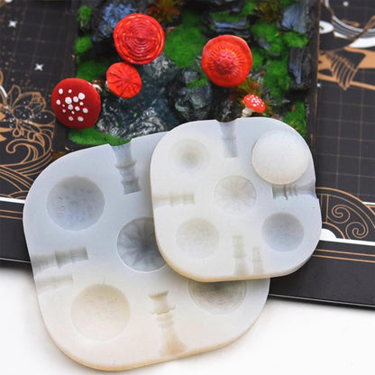 3 Pcs Mushroom Polymer Clay Silicone Mold, Miniature Polymer Clay Molds, 5 Shapes 3 Sizes Vivid Mushroom Polymer Clay Tools for Jewelry Making, Earrings Decoration, 3D Mold, Cake Decoration Pieces