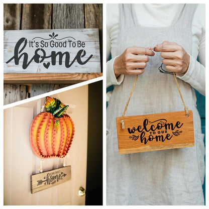 15PCS Reusable Farmhouse Word Stencils for Painting on Wood, Canvas, Fabric - Inspirational Art Craft Kit for Family, Furniture, Walls, and More - Create Welcome Signs, Shirts, and Cards