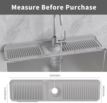 WAFT YEARN 24X5 Inch Silicone Durable Faucet Mat Kitchen Sink Splash Guard