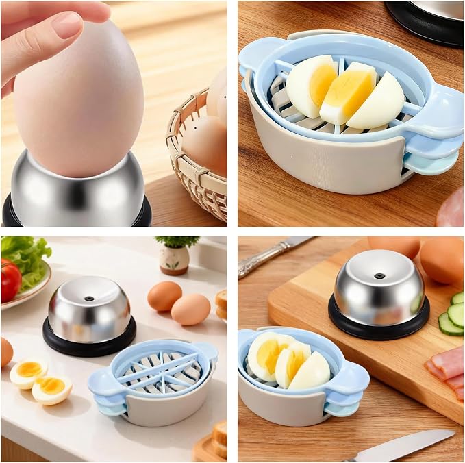 2 PCS Egg Piercer, Hard Boiled Egg Slicer, Easy Hard‑Boiled Egg Peeling and Cooking, Anti‑Cracking Egg Shell Prevention Gadget for Home Kitchen Bakery Commercial Use