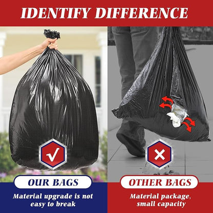 30-33 Gallon 100 Counts Large Trash Bags w/Ties Black Garbage Bags, Large Trash