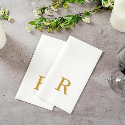 Luxenap 15.8 X 7.9 Inch Linen-Feel Guest Towels, 50 Lettered Hand Towels