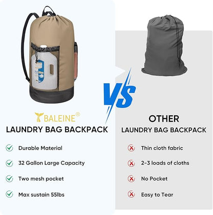 BALEINE 150L Laundry Bag Backpack, 900D Oxford Fabric Large Travel Laundry Bags