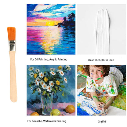 Fortunemee 7 PCS Assorted Size Gilding Brush Set, Gold Leaf Goat Hair Painting Brush Metallic Foil Flakes Paint Brush + 2 PCS Nylon Brush + Tweezers for Gold Foil Gold Leaf Sheets Art Crafts Supplies