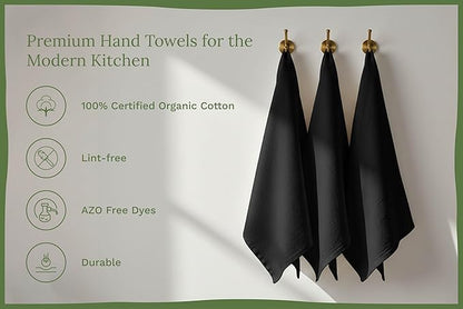 Organic Cotton Black Tea Towels