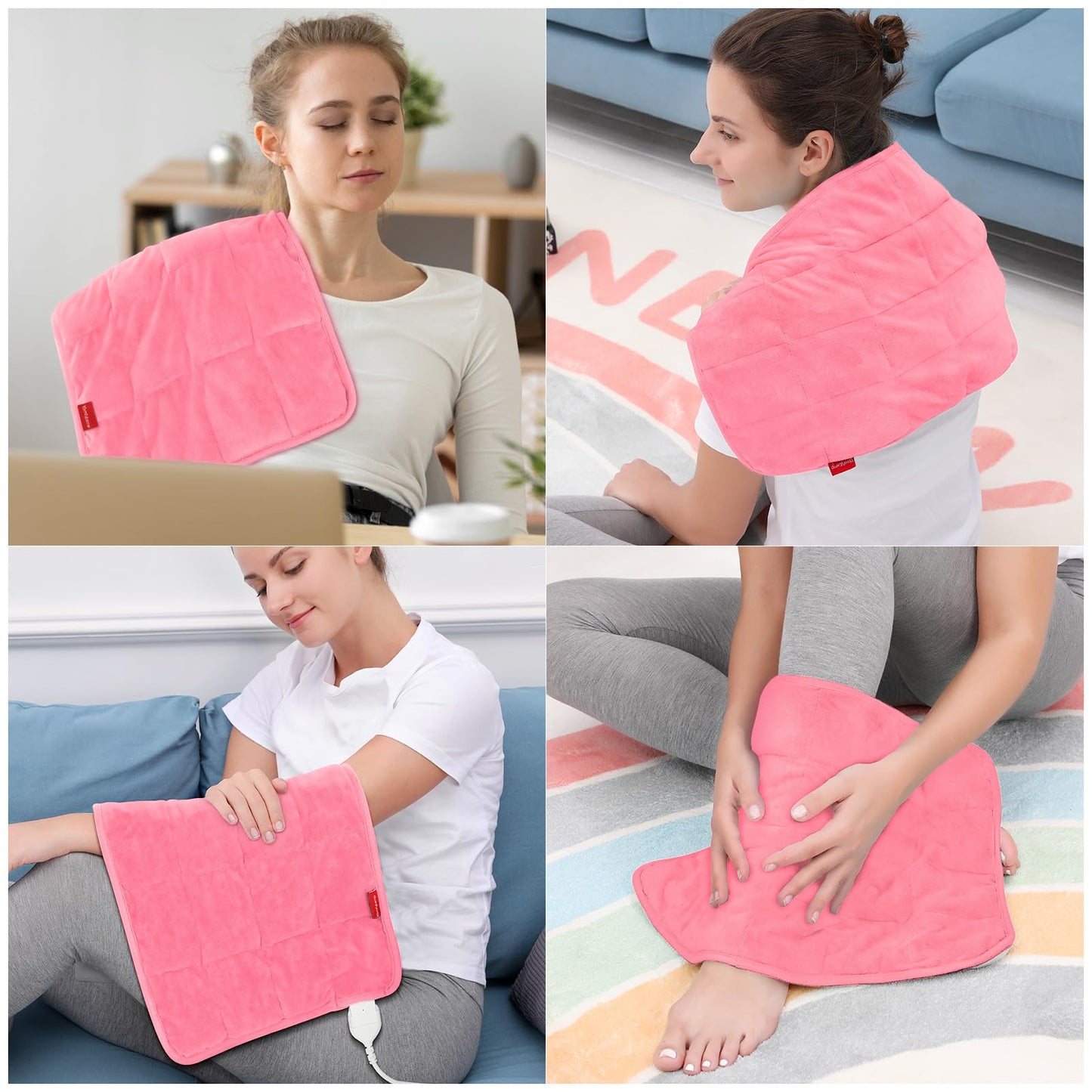 Comfytemp Weighted Heating Pad for Back & Period Cramps, FSA Eligible, Birthday Gifts for Mom Dad Women Men, 2.2lb HSA Electric Heat Pad for Neck Shoulder Pain Relief, 2H Auto-Off Heated Pad, 12x24