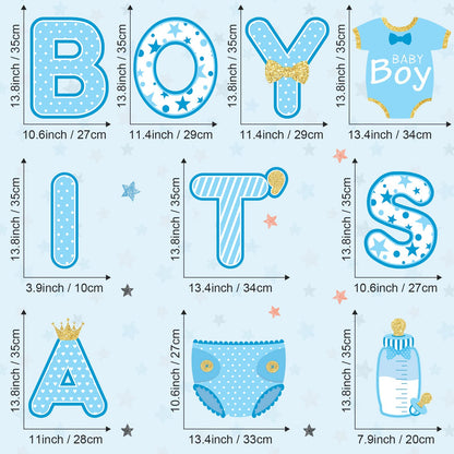 10 Pieces Gender Reveal Party Decorations Party Supplies Baby Shower Yard Signs Outdoor Yard Letters Lawn Signs with Stakes for Indoor Outdoor Garden Lawn Party Decorations (It's a Boy)