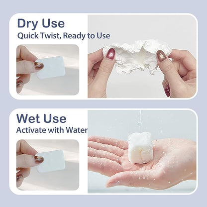 Ourmed Life Compressed Towel Tablets, Individually Wrapped Disposable Face